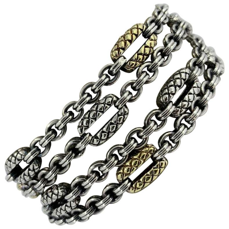 Scott Kay Silver and Gold Bracelet For Sale