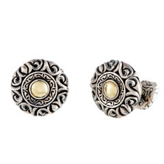 Scott Kay Silver and Yellow Gold-Plated Round Cufflinks