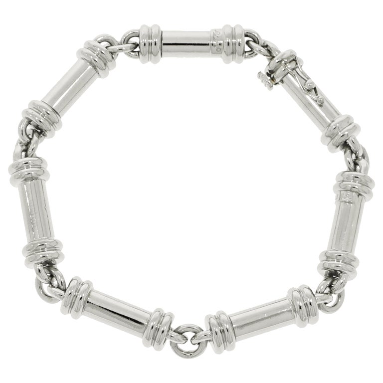 Scott Kay Solid Cylinder Links Platinum Bracelet at 1stDibs scott kay