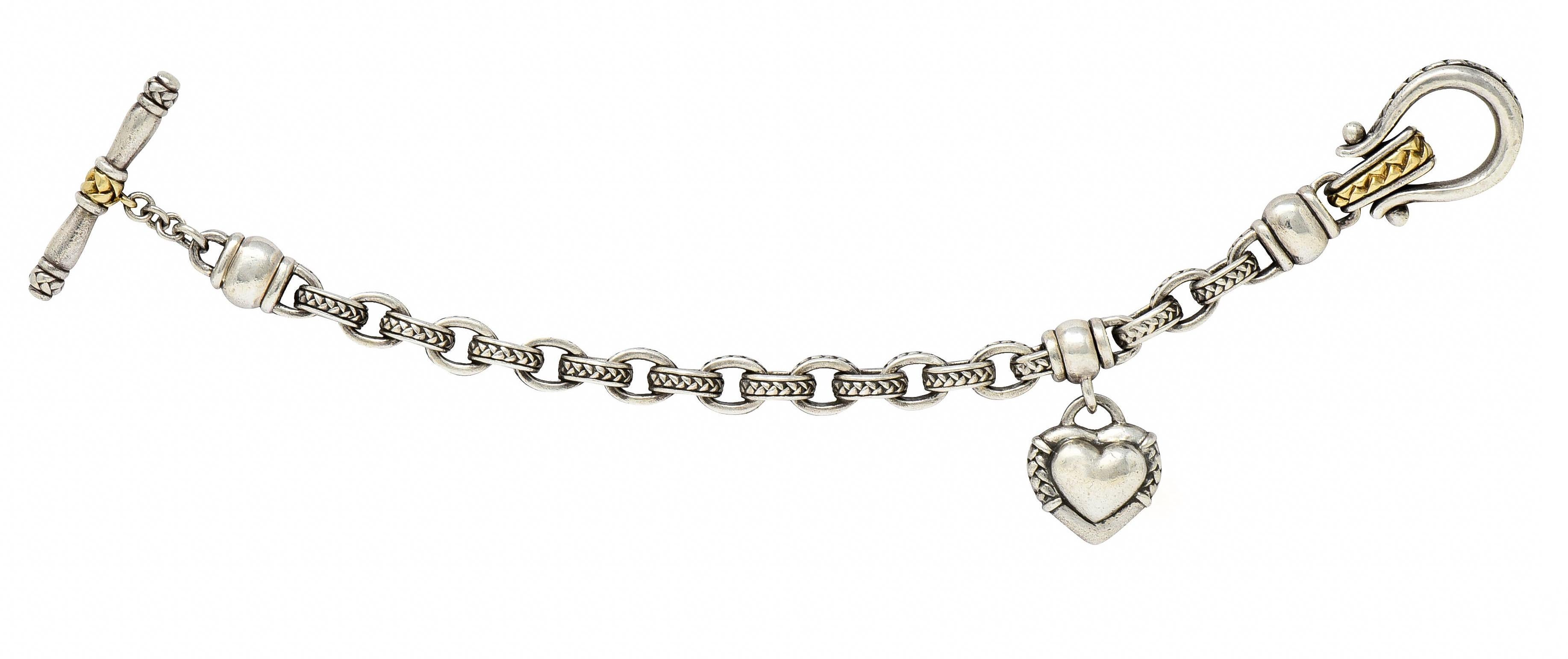 Scott Kay Sterling 18 Karat Gold Heart Charm Bracelet 2