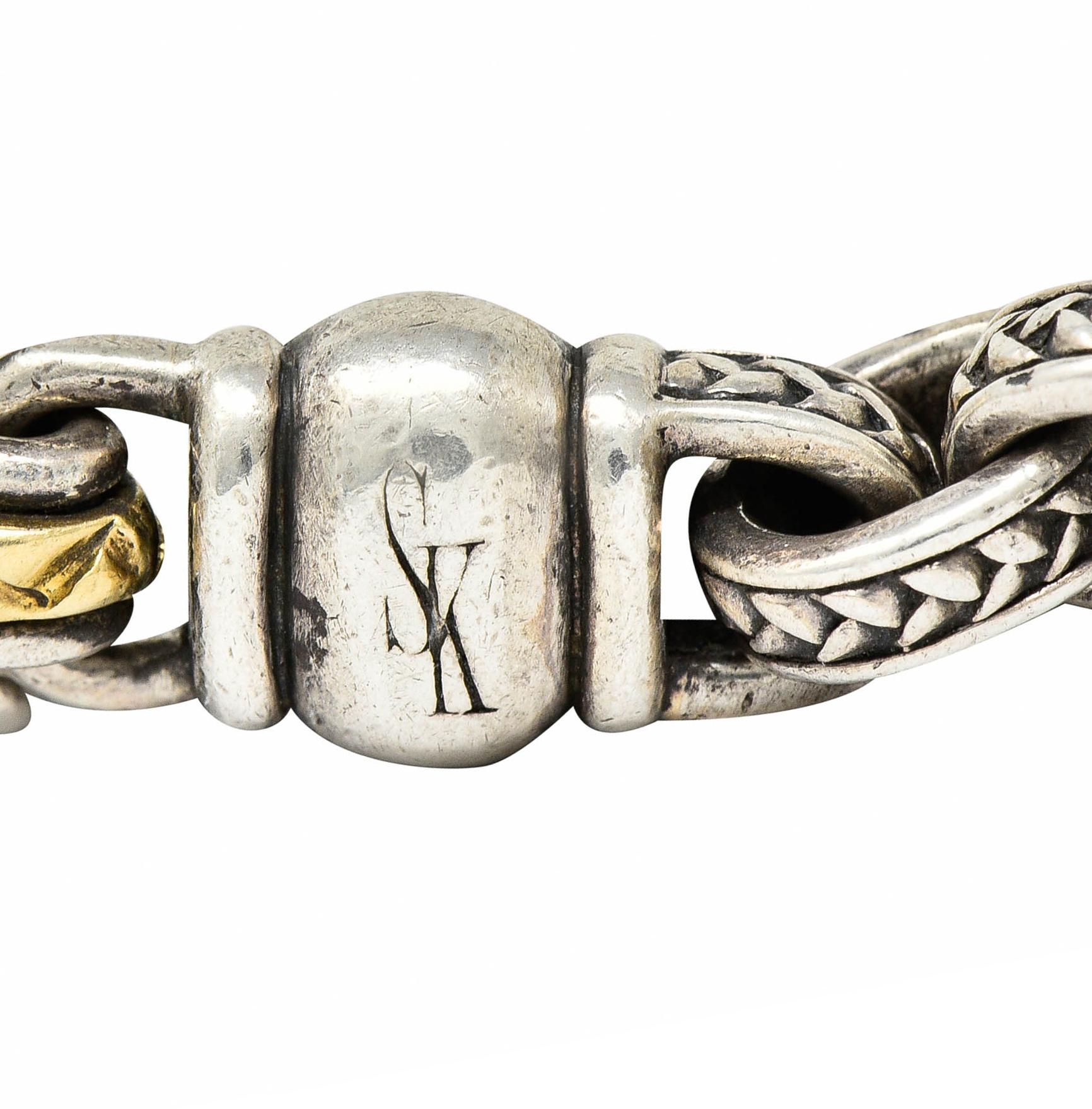 Women's or Men's Scott Kay Sterling 18 Karat Gold Heart Charm Bracelet