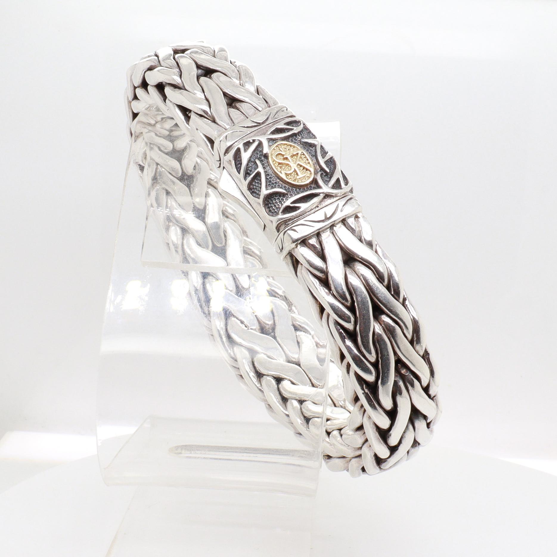 Bracelet Doberman en argent sterling et or 18K de Scott Kay en vente 5