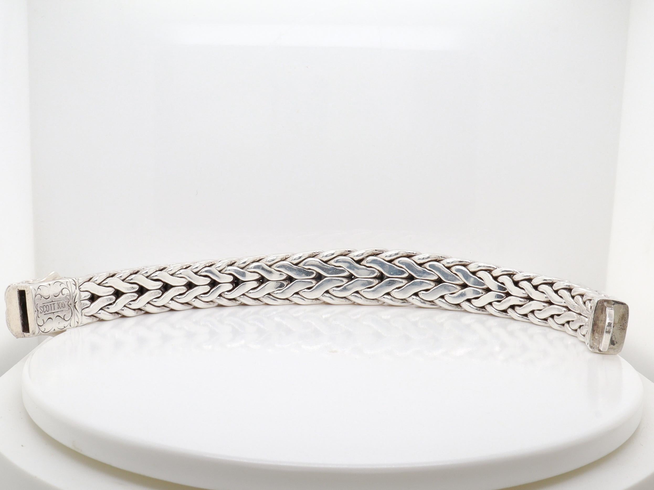 Bracelet Doberman en argent sterling et or 18K de Scott Kay en vente 8