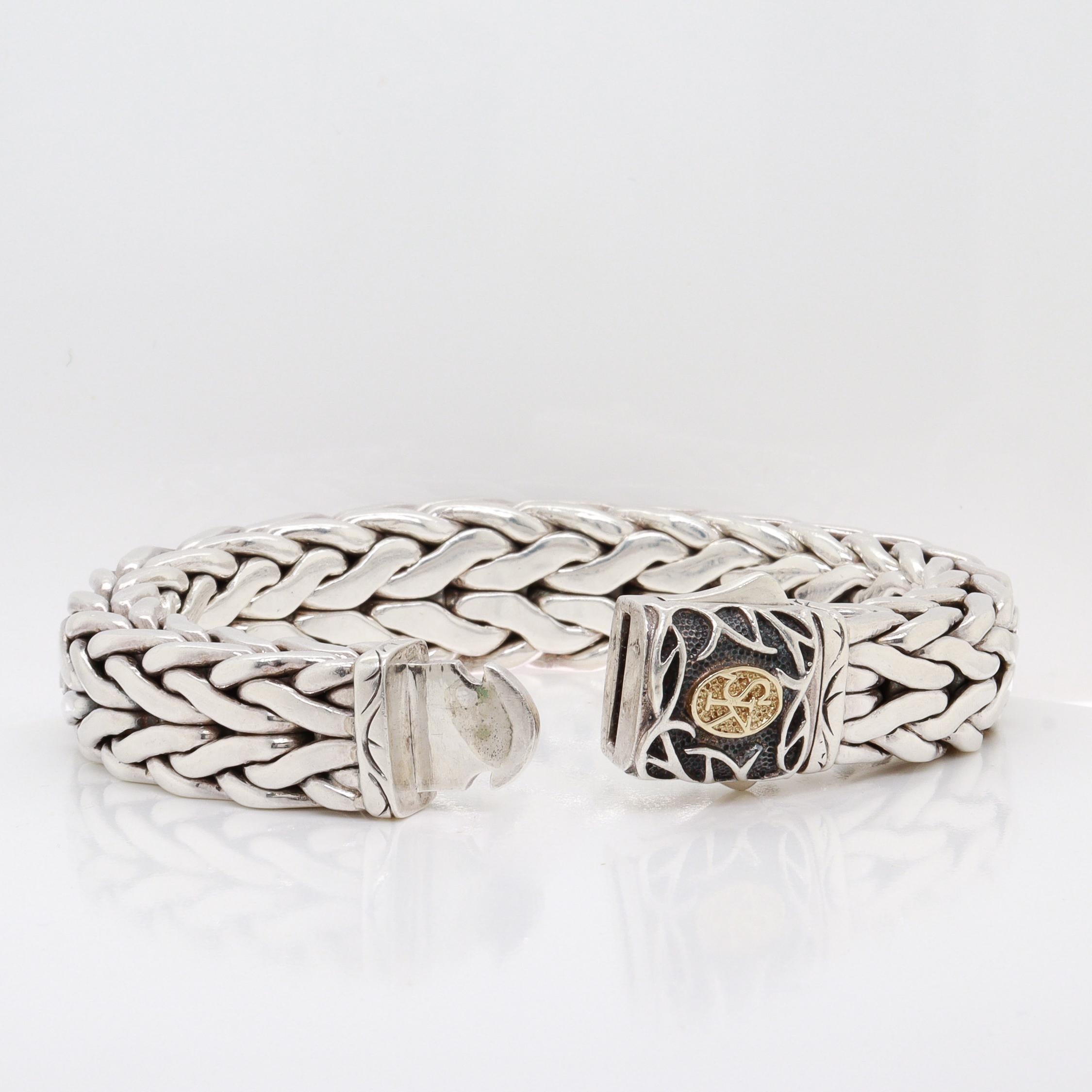 Bracelet Doberman en argent sterling et or 18K de Scott Kay en vente 9