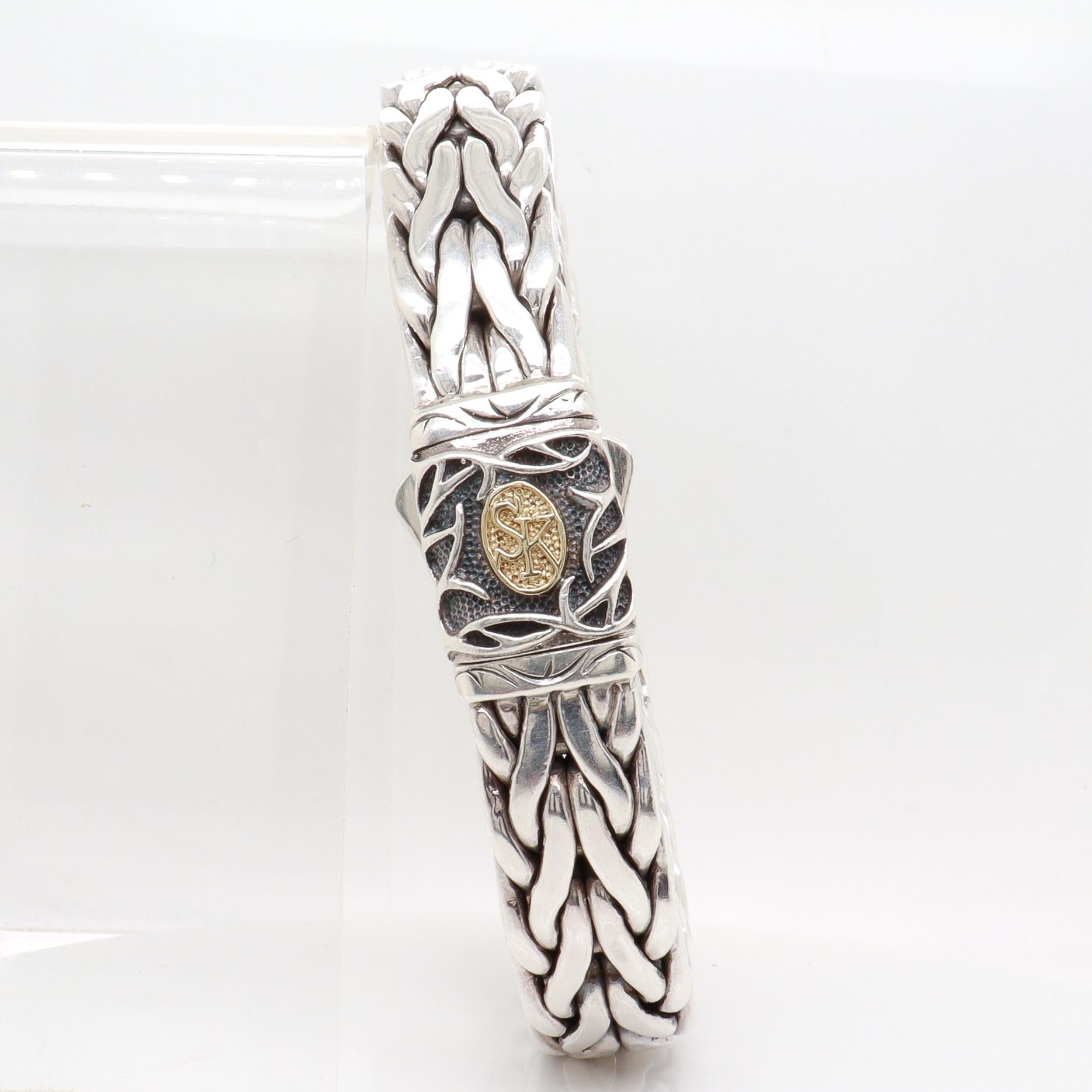 Bracelet Doberman en argent sterling et or 18K de Scott Kay en vente 10