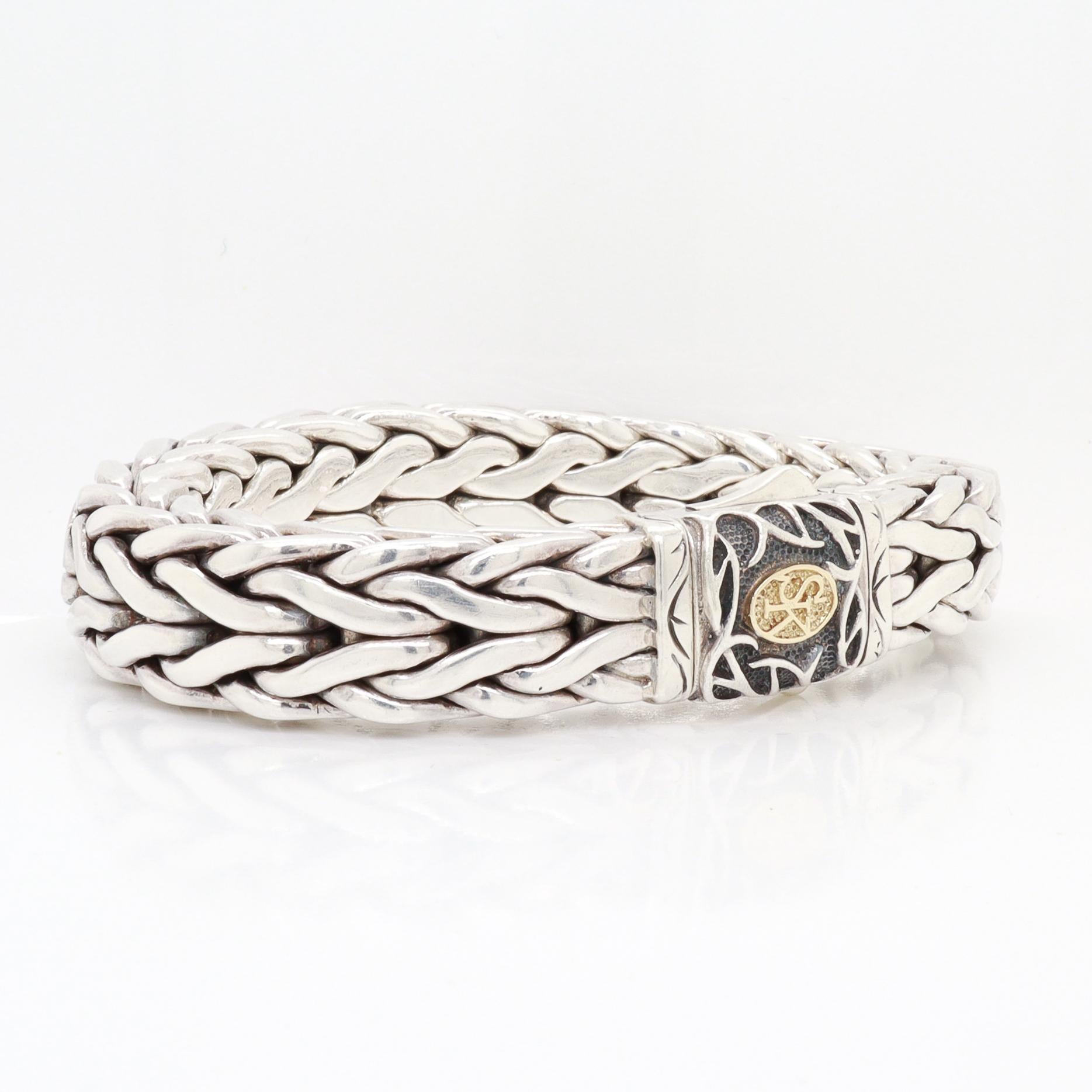 Bracelet Doberman en argent sterling et or 18K de Scott Kay en vente 4