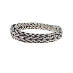 Bracciale da uomo Scott Kaye in argento sterling e oro 18 carati con dobermann intrecciato #24167