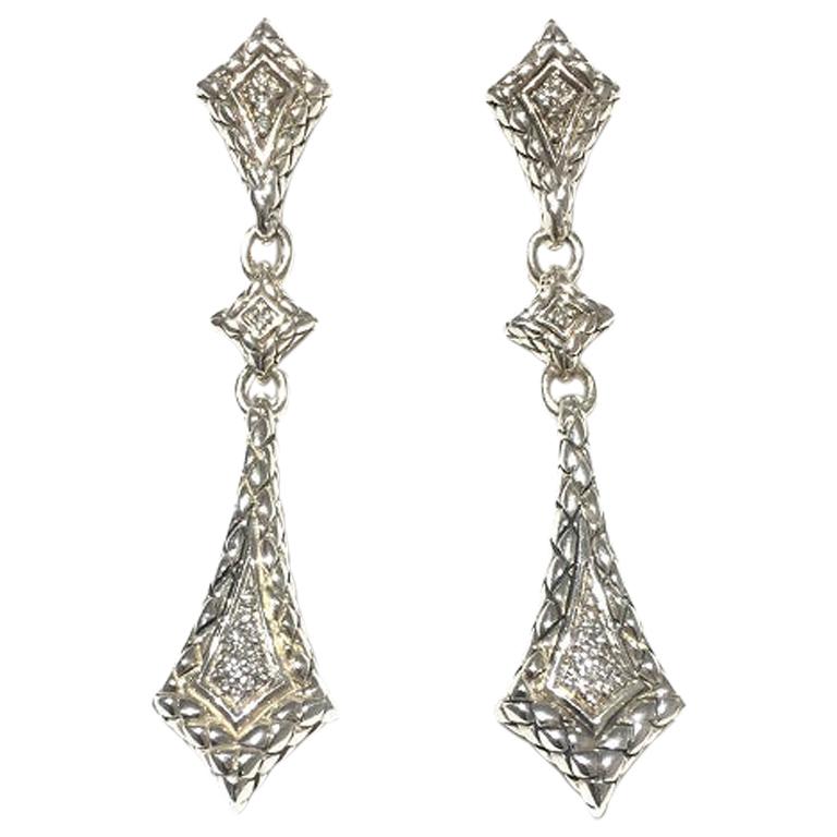 Scott Kay Sterling Silver and Diamond Ladies Earring E1398SPA