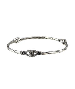 Bracciale rigido "Station" in argento sterling e diamanti di Scott Kay, n. 25609