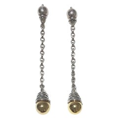 Scott Kay Sterling Silver and Gold Ladies Earring E1065TPL