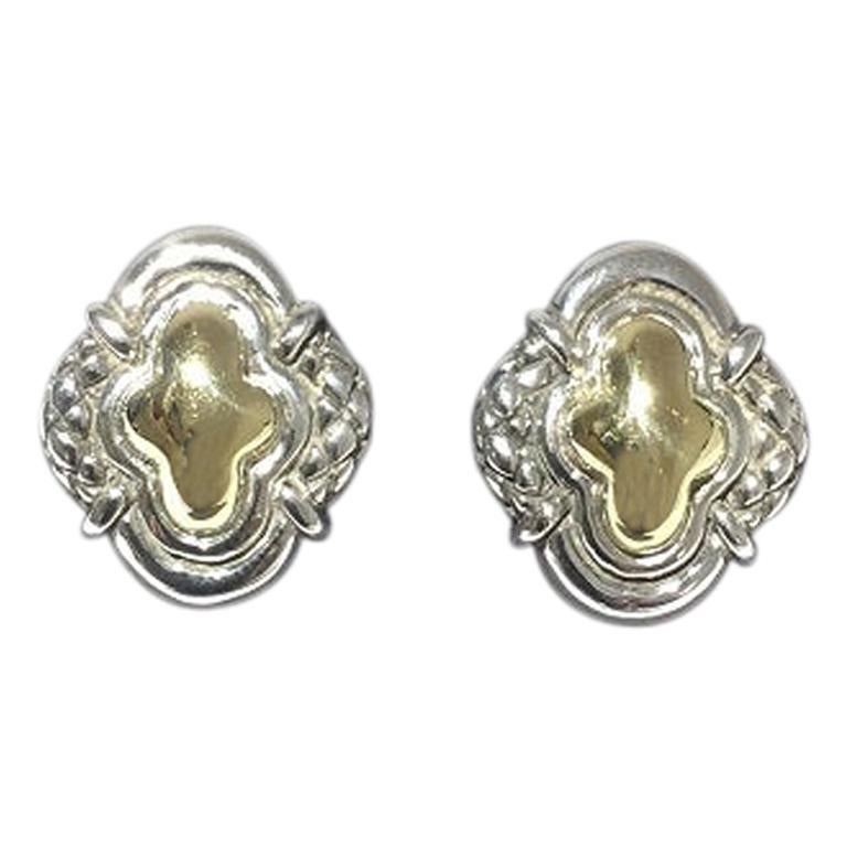 Scott Kay Sterling Silver and Gold Ladies Earring E1456TPM