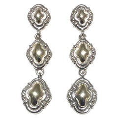 Scott Kay Sterling Silver and Gold Ladies Earring E1457TPM