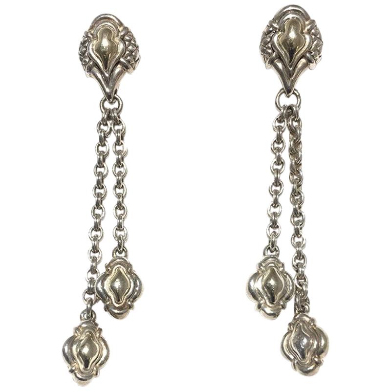 Scott Kay Sterling Silver and Gold Ladies Earring E1065TPM For Sale at ...