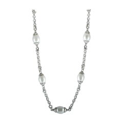 Scott Kay Sterling Silver and Pearl Chain Necklace