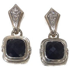 Scott Kay Sterling Silver Black Onyx and Diamond Earring E1218SOD 