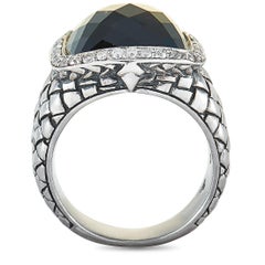Scott Kay Sterling Silver Diamond and Onyx Dome Ring