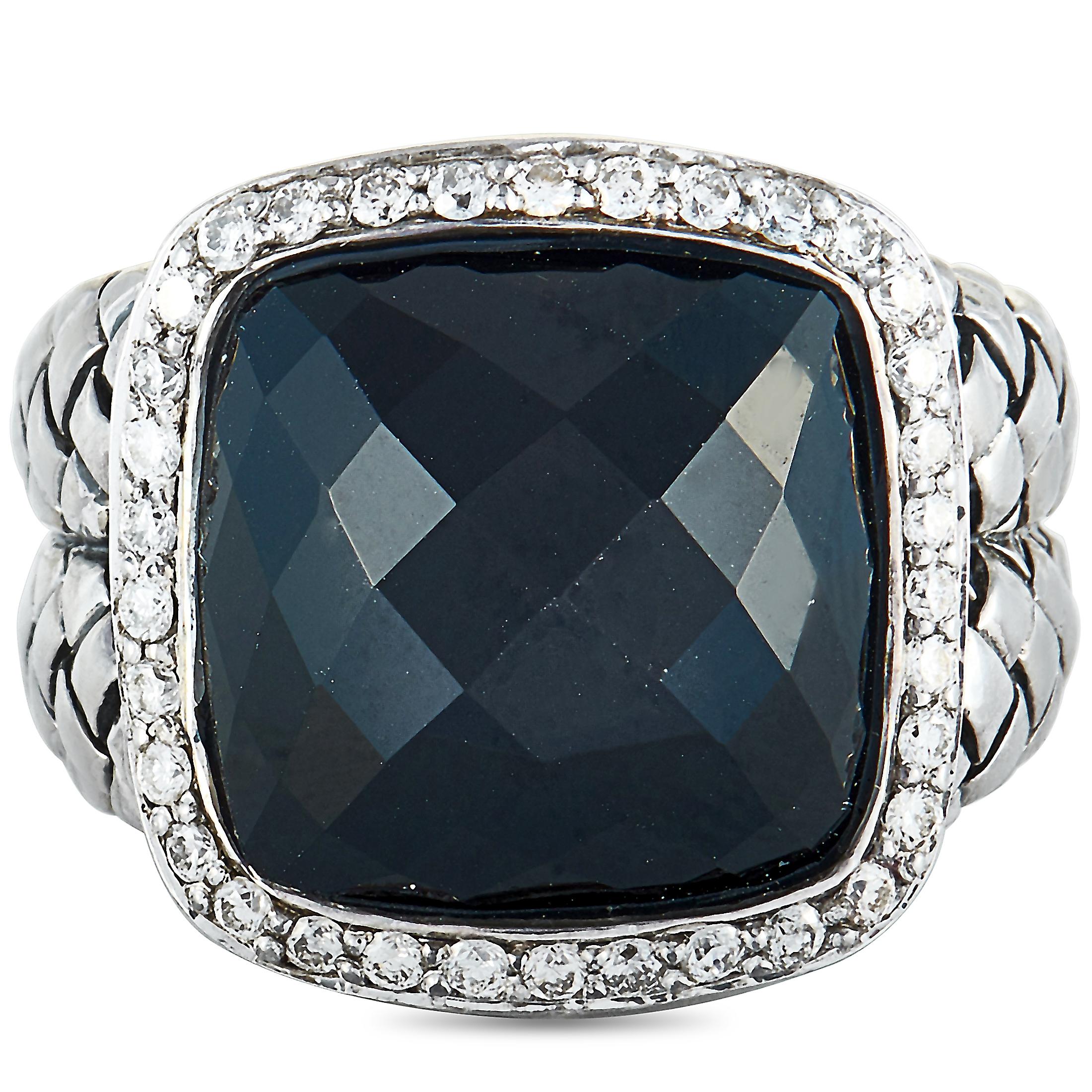 Scott Kay Sterling Silver Diamond and Onyx Dome Ring 1