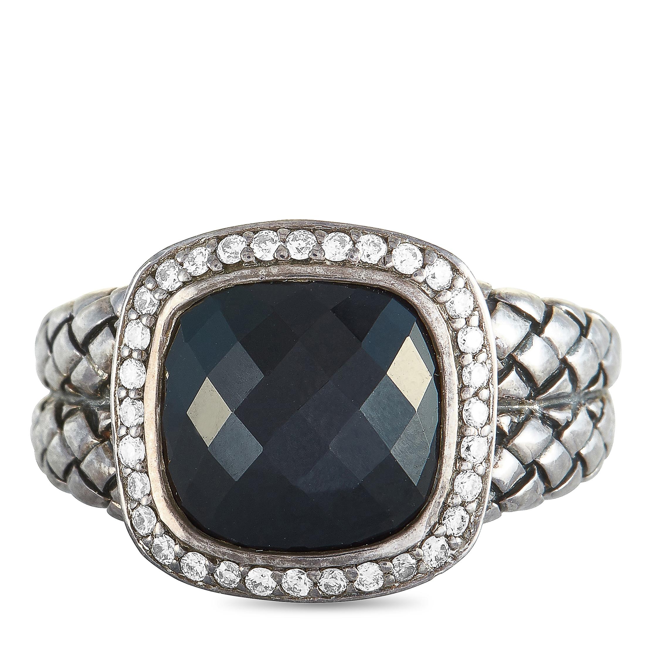 Scott Kay Sterling Silver Diamond and Onyx Ring 1