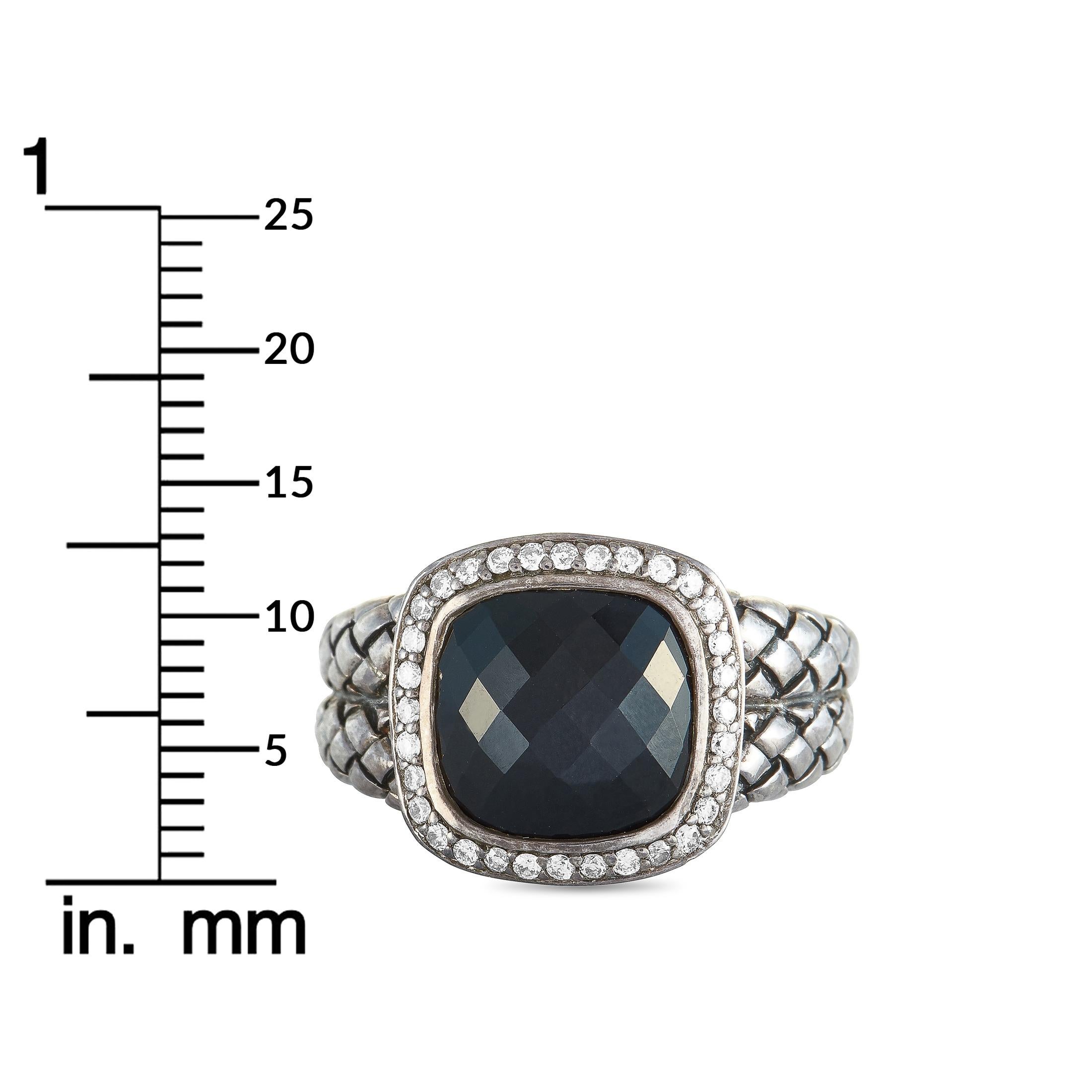 Scott Kay Sterling Silver Diamond and Onyx Ring 3