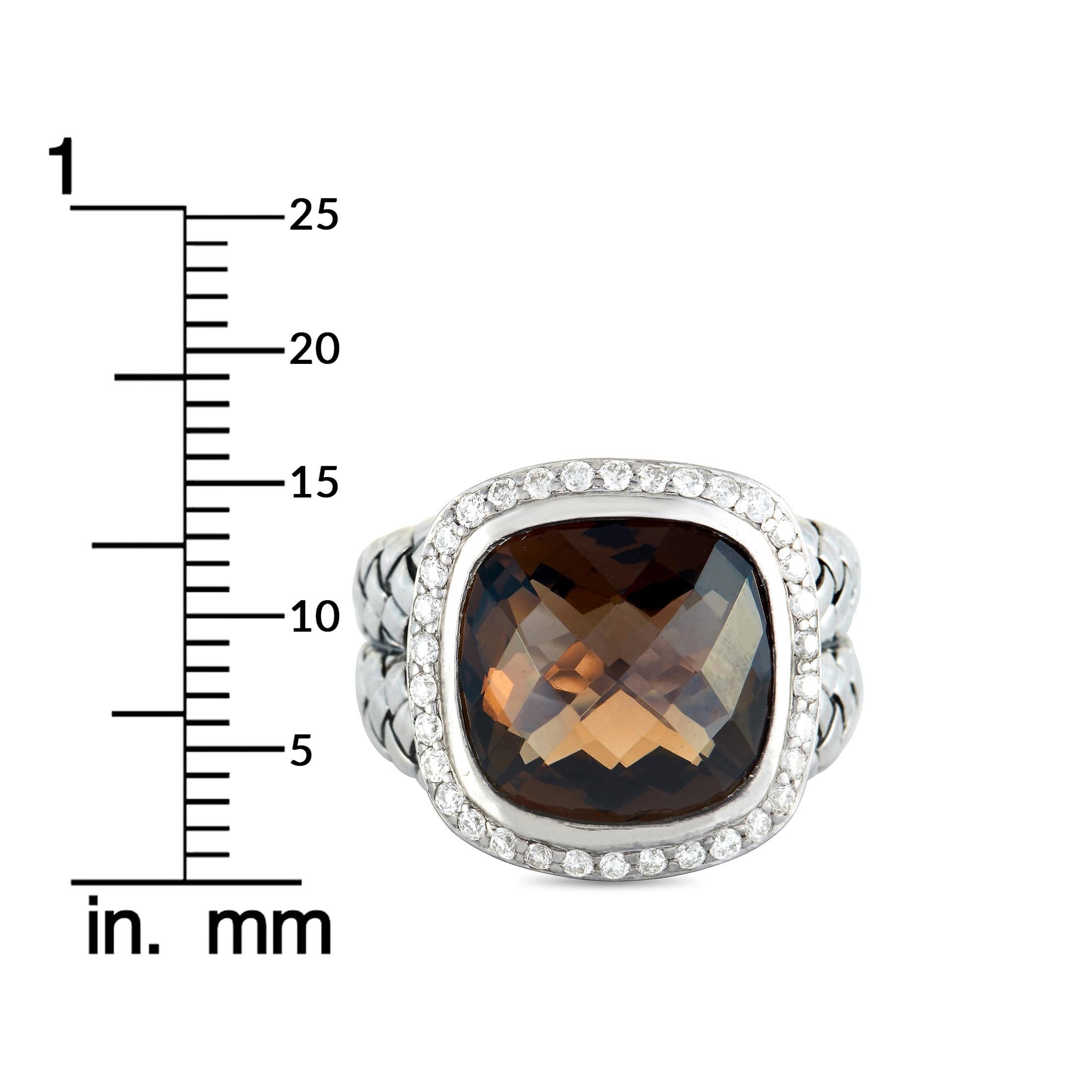 Scott Kay Sterling Silver Diamond and Quartz Dome Ring For Sale 1