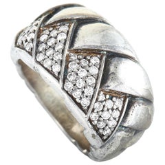 Scott Kay Sterling Silver Diamond Braided Band Ring