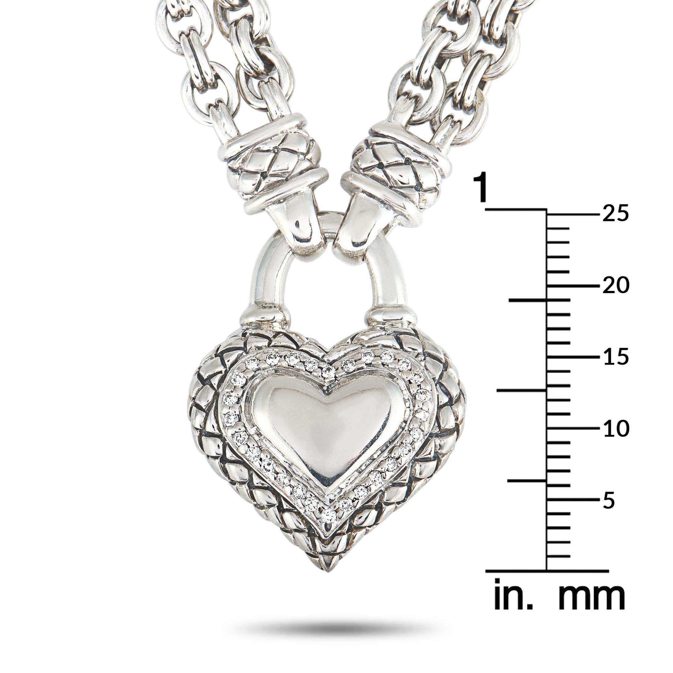 diamond heart toggle necklace