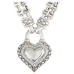 Scott Kay Sterling Silver Diamond Heart Pendant Necklace