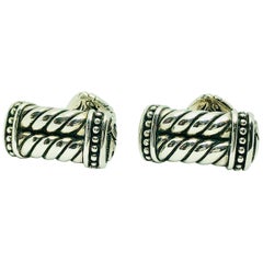 Vintage Scott Kay Sterling Silver, Double Rope Design Cufflinks