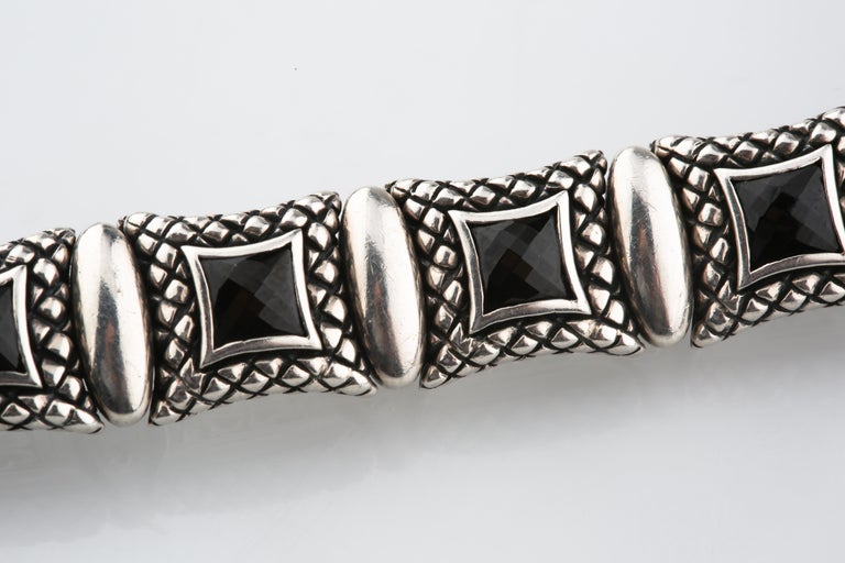Scott Kay Sterling Silver Equestrian Bracelet with Faceted Onyx - Main Image