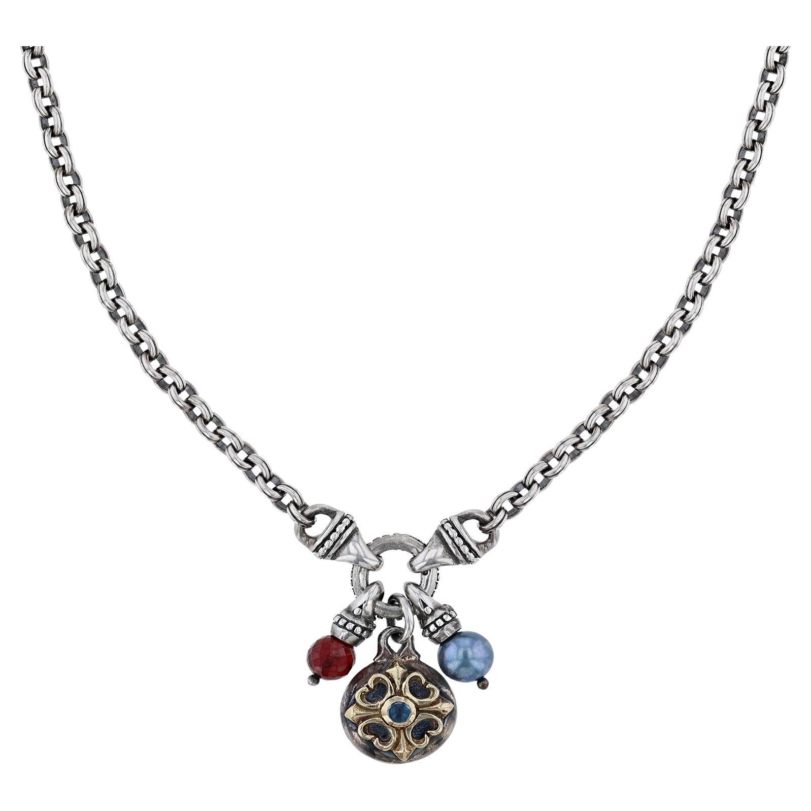 Scott Kay Sterling Silver Multi Charm Necklace