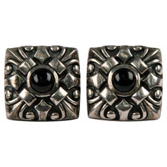 Scott Kay Sterling Silver & Onyx Square Ornate Cufflinks