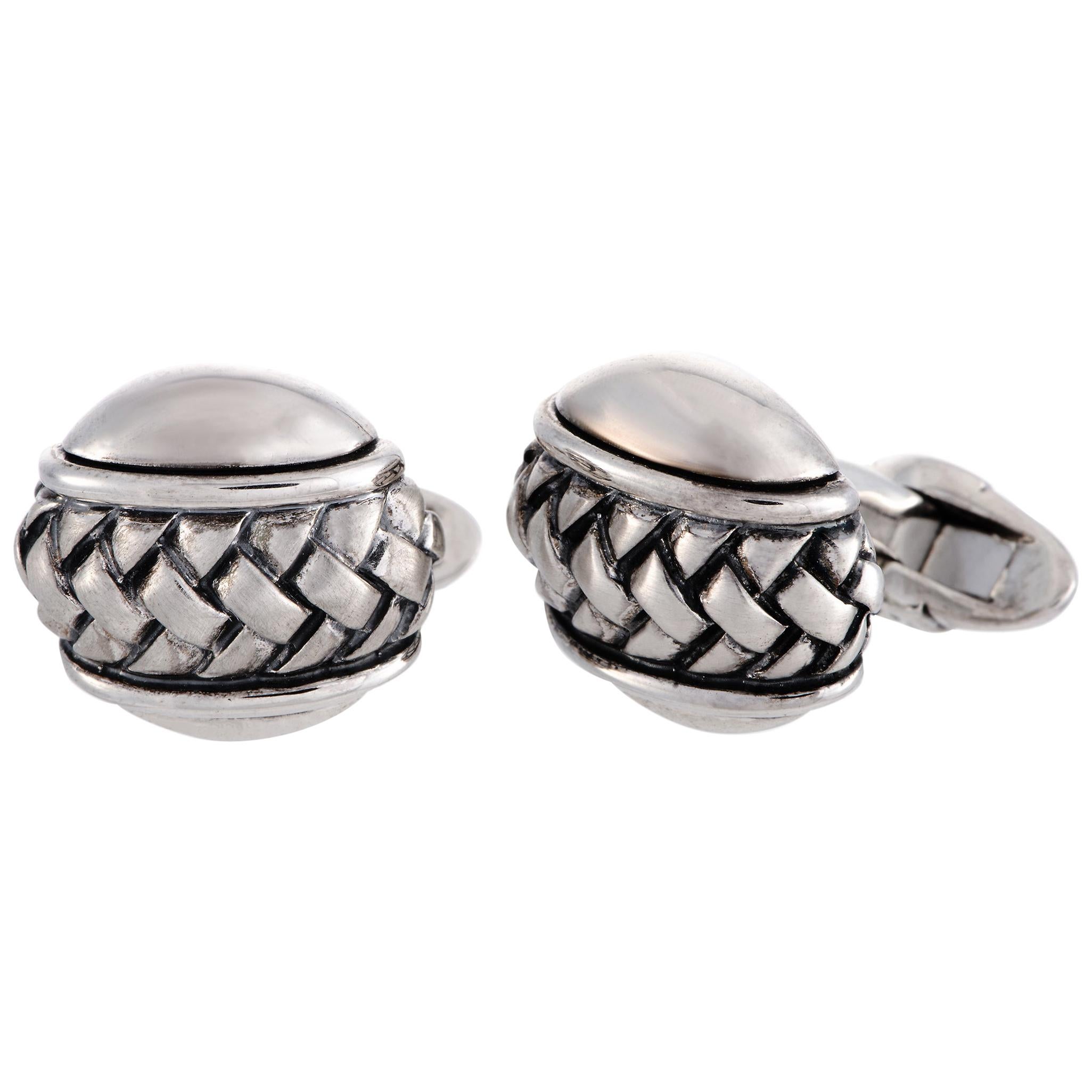 Scott Kay Sterling Silver Oval Cufflinks