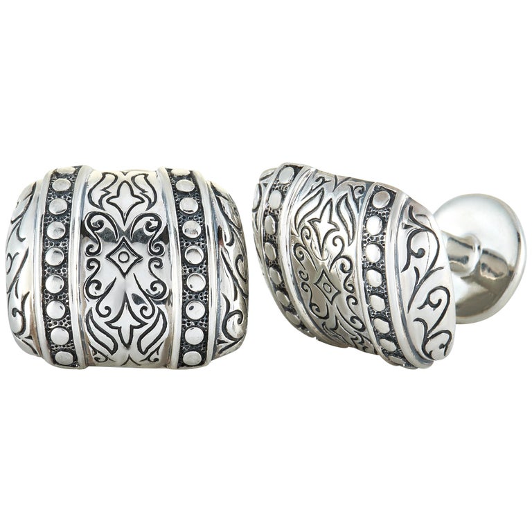 Scott Kay Sterling Silver Rectangle Cufflinks For Sale at 1stdibs