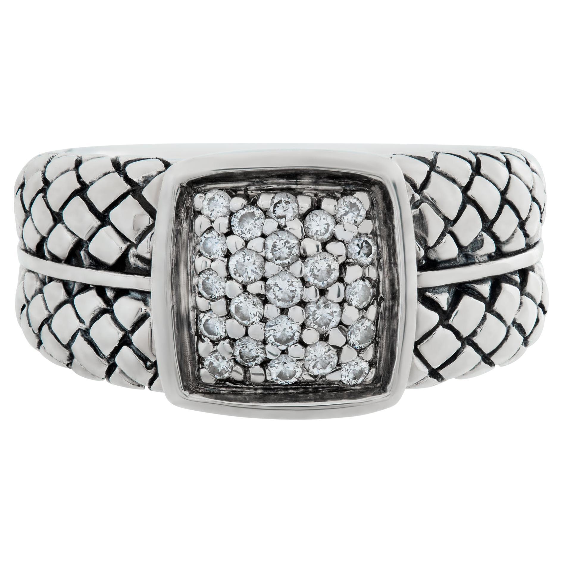 Scott Kay sterling silver ring with diamonds. 0.23 carats in diamonds For Sale