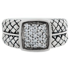 Vintage Scott Kay sterling silver ring with diamonds. 0.23 carats in diamonds