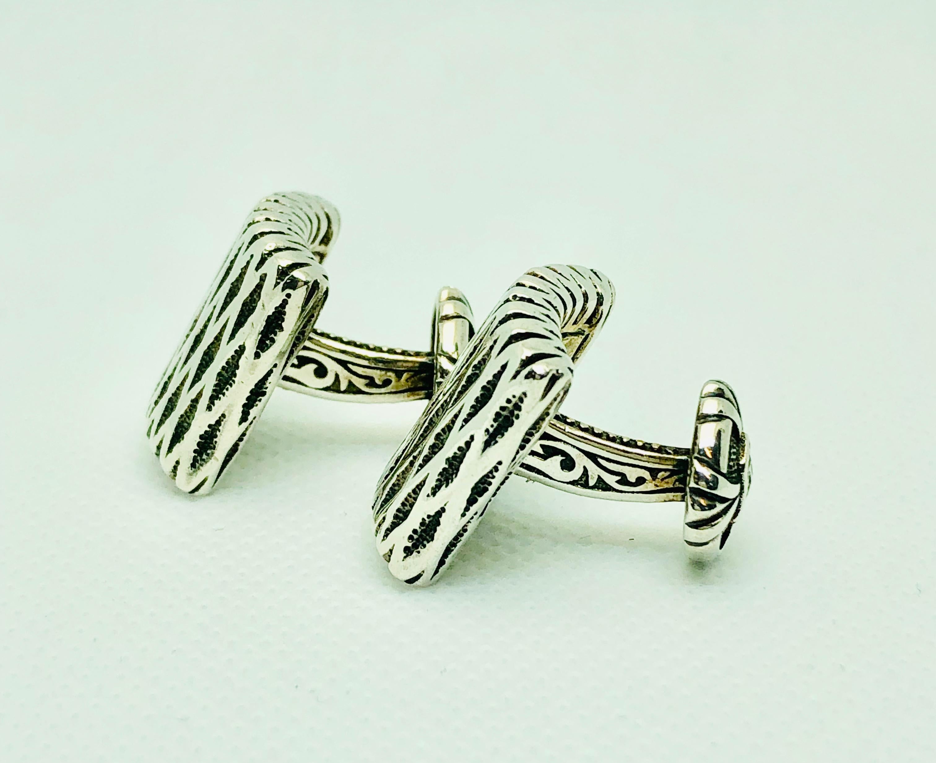 Contemporary Scott Kay Sterling Silver Square Cufflinks