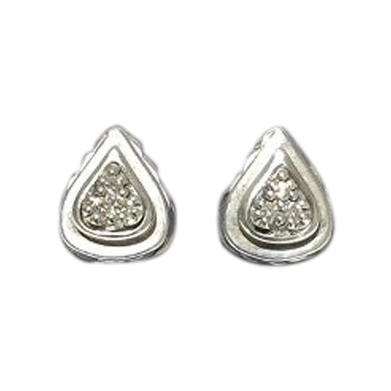 Scott Kay Sterling Silver Teardrop Diamond Ladies Earring E1154SDM