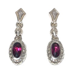 Scott Kay Boucles d'oreilles pour femme en argent sterling avec grenats et diamants E1251SRG