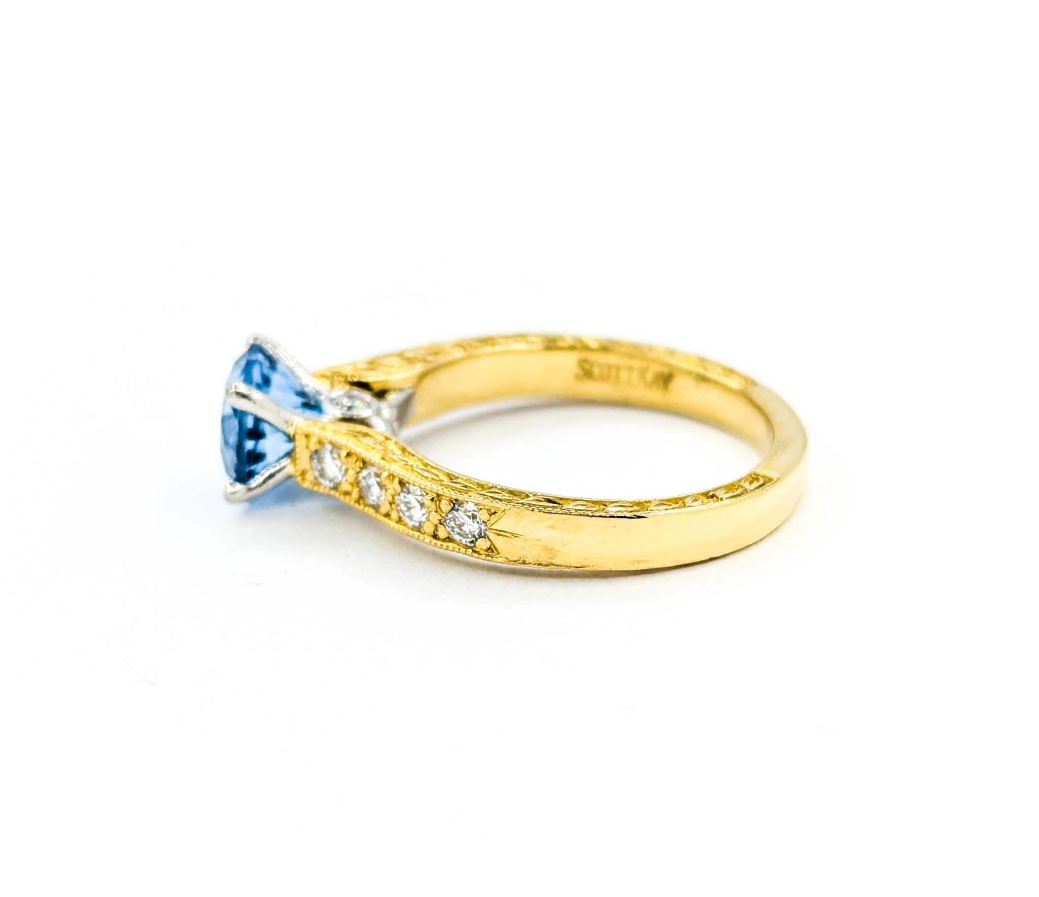 Anello Scott Kaye con topazio e diamanti in oro giallo e platino in vendita 4