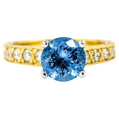 Scott Kay Topaz & Diamond Ring in Yellow Gold & Platinum
