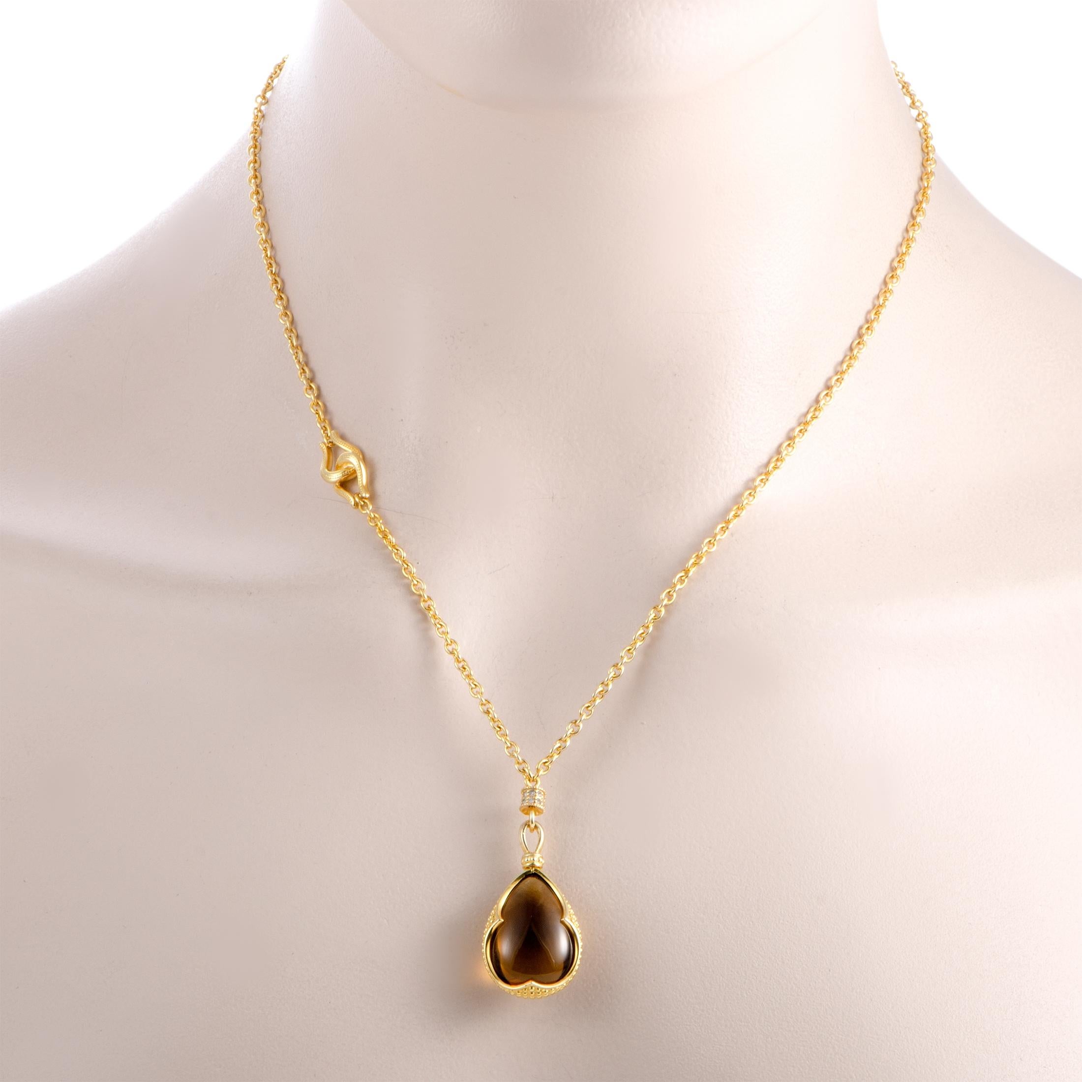 Scott Kay Yellow Gold Plated Silver Sapphire and Quartz Pendant Necklace In New Condition In Southampton, PA