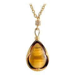 Scott Kay Yellow Gold Plated Silver Sapphire and Quartz Pendant Necklace