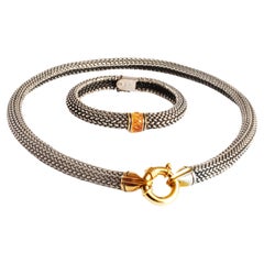 Scott Keating Sterling Silber & 18k Gold Choker und Citrin-Armband Set