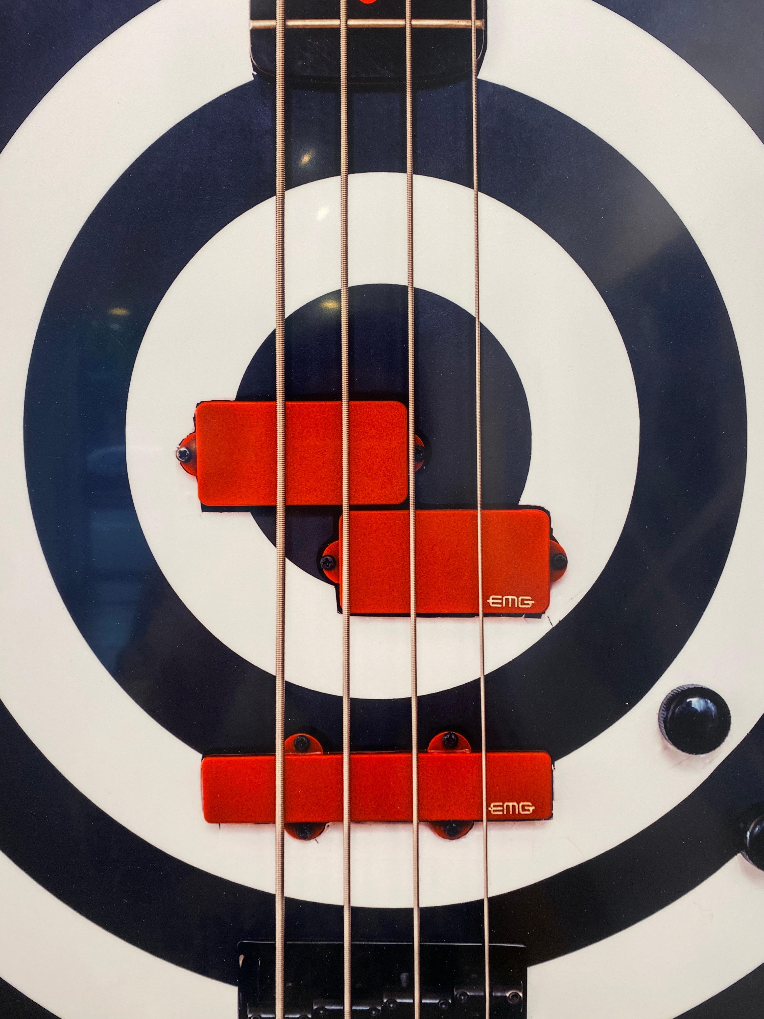 Bass Rings for Music Lovers - Bright, Pop, Optic Red, Black & White Guitar im Angebot 1