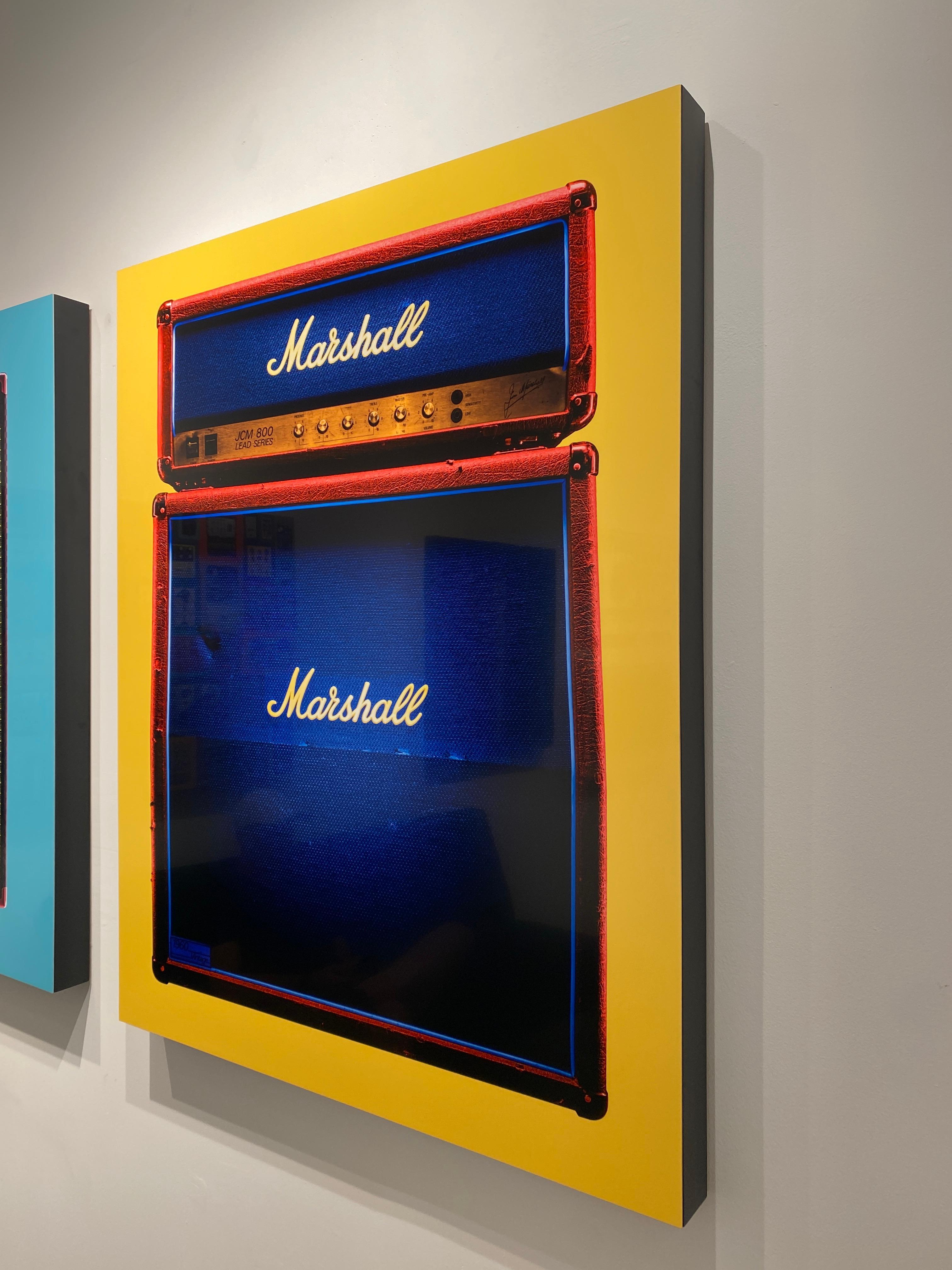 Marshall JCM 800 - Music photography, dye sublimation on aluminum, flush mounted - Yellow Color Photograph by Scott McDermott