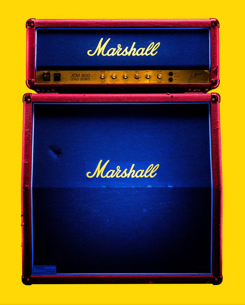 Scott McDermott Color Photograph - Marshall JCM 800 - Music photography, dye sublimation on aluminum, flush mounted