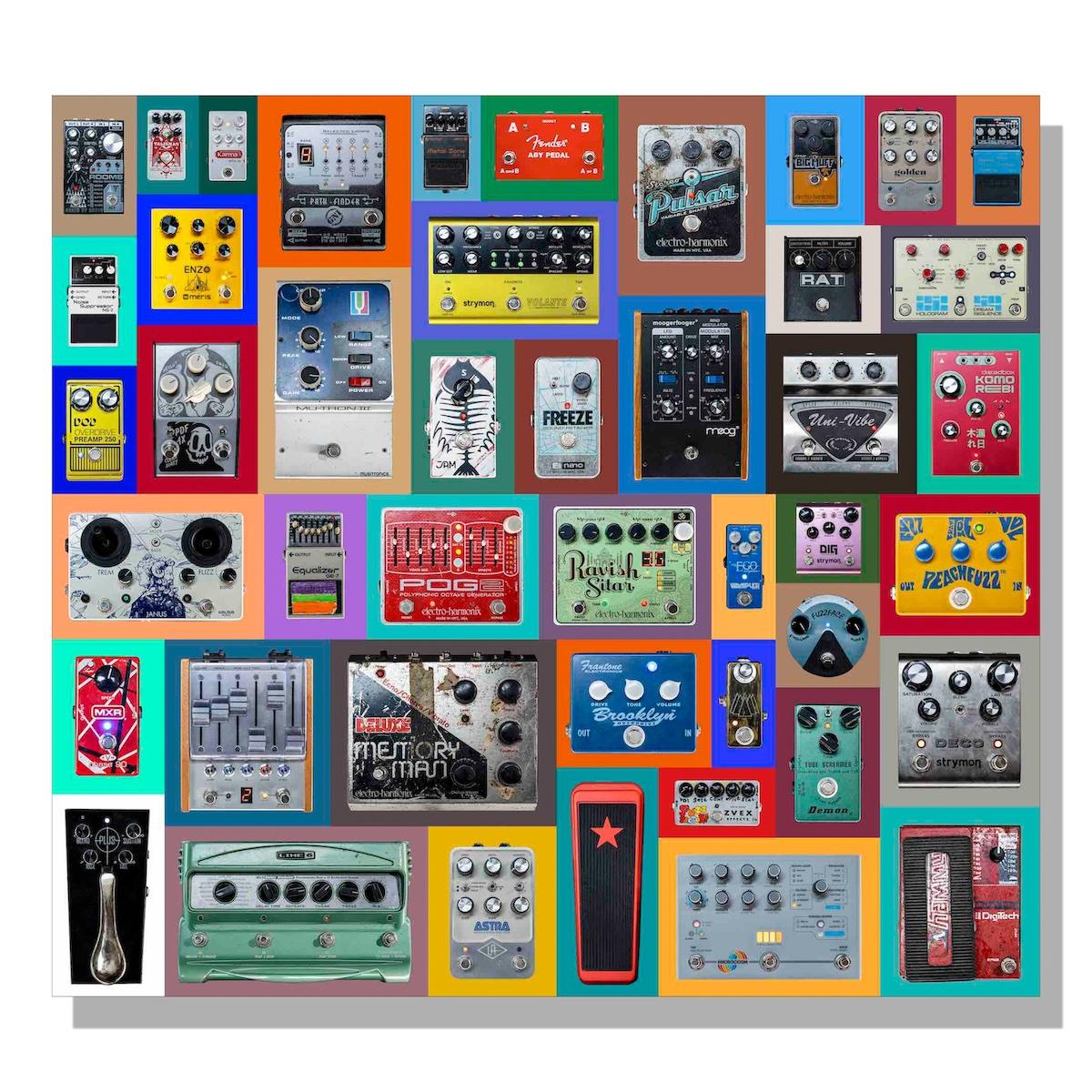 Scott McDermott Abstract Photograph - Pedal Board Grid for Music Lovers - Bright, Patterned Pop Contemporary Photo