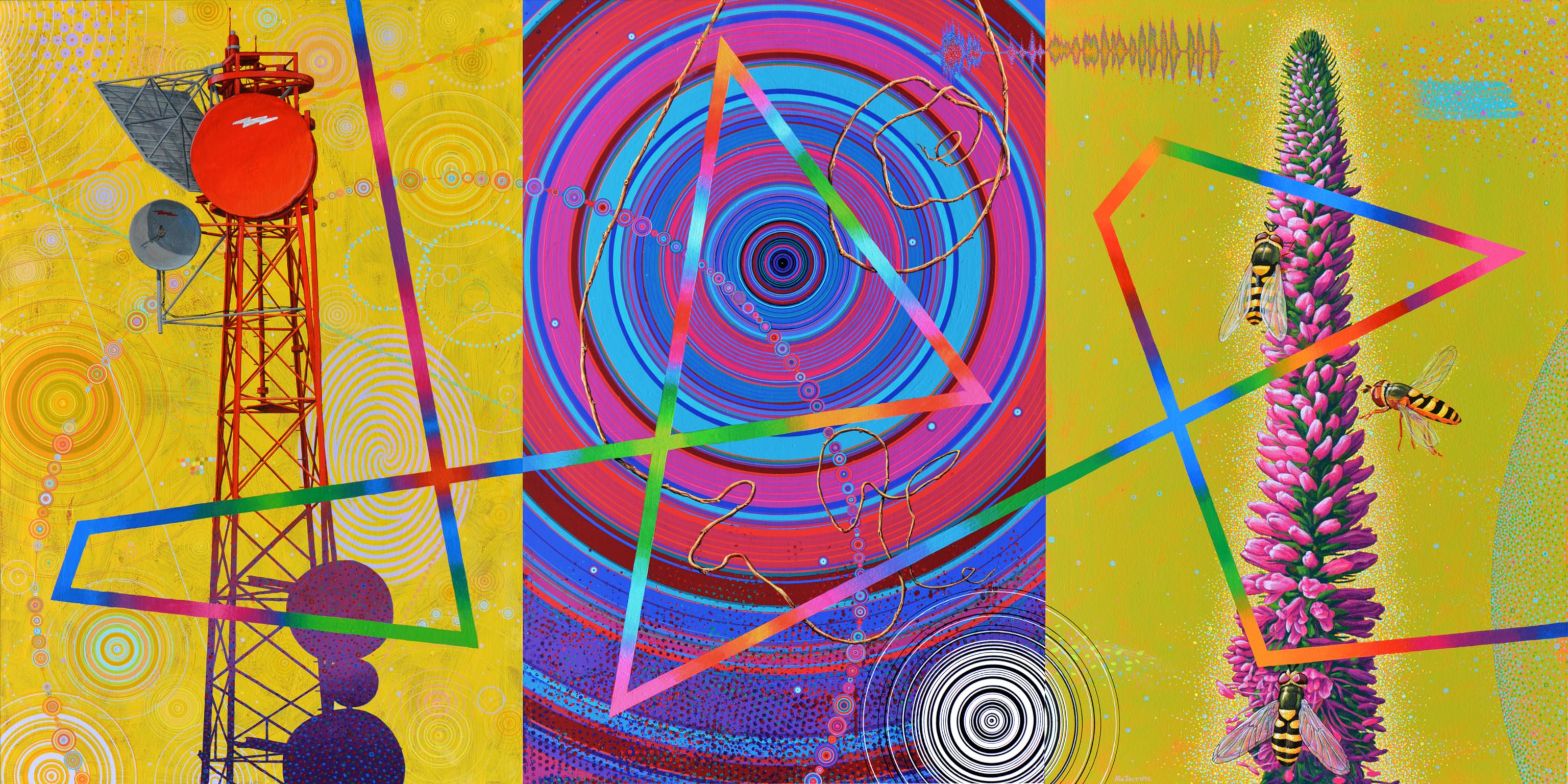 Scott McIntire Abstract Painting – Energiefelde I ( Triptychon)