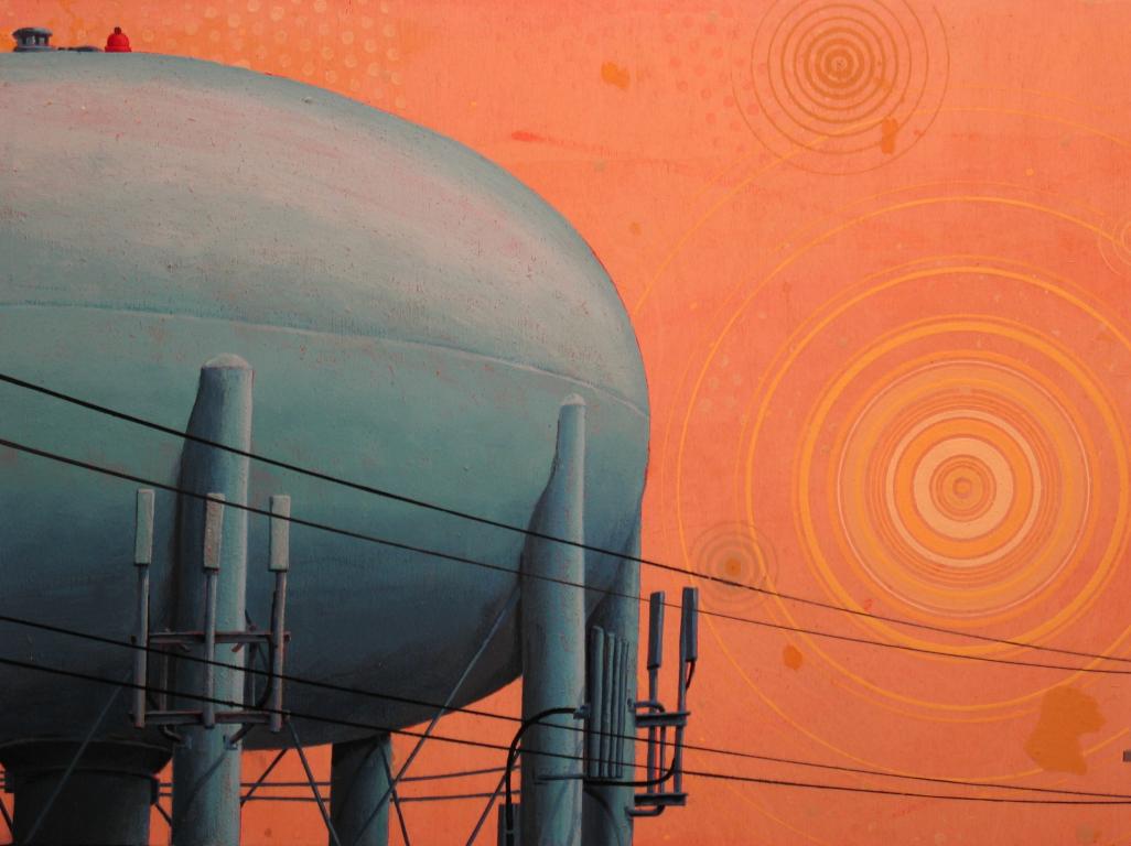 Riverhead Water Tank - Painting by Scott McIntire