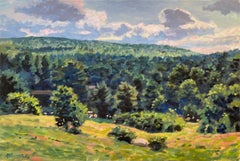 "Marsh Stream Valley" Impressionistic Landscape Oil Painting on Canvas
